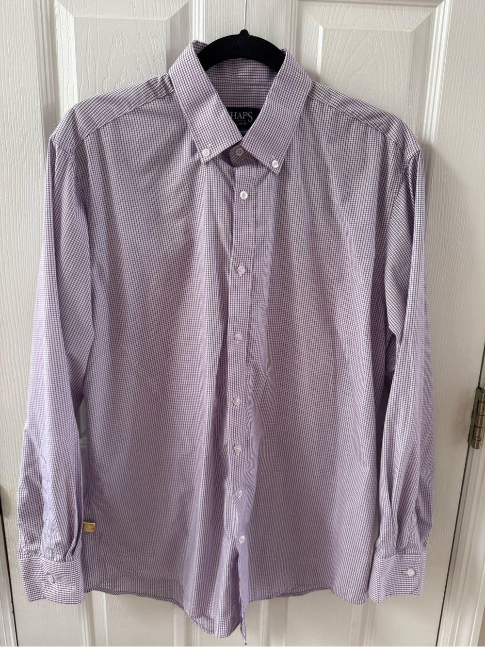 Chaps Men’s Button-Down Dress Shirt - Lavender Check